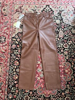 NWT Wilfred Melina Pant High Rise Short Ankle Cognac size 6